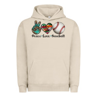 Pigment French Oak peace love baseball Urban Hoodie - Artiststas