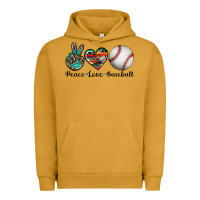 Pigment Peanut Butter peace love baseball Urban Hoodie - Artiststas