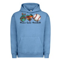 Pigment Pebble Blue peace love baseball Urban Hoodie - Artiststas
