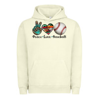 Pigment Pistachio peace love baseball Urban Hoodie - Artiststas