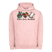 Pigment Salmon peace love baseball Urban Hoodie - Artiststas
