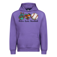 Peace Love Baseball Urban Hoodie | Teevron