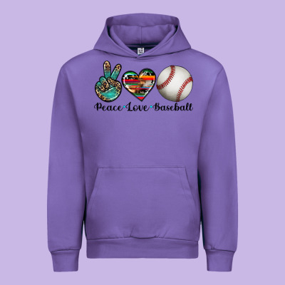 Peace Love Baseball Urban Hoodie Designed By Artiststas