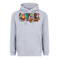 Heather Grey campfire legend Heavyweight Hoodie - Zillion Design Studio