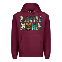 Burgundy blessed mama Premium Hoodie - JahusDesignShop
