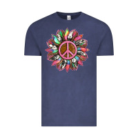 Vintage Denim sunflower and tie dye with peace sign Vintage Tee - Artiststas