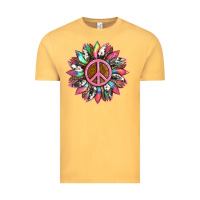 Vintage Mustard sunflower and tie dye with peace sign Vintage Tee - Artiststas
