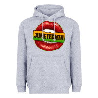 Heather Grey juneteenth lips Heavyweight Hoodie - texasbilliewilder