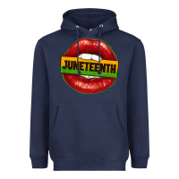 Navy juneteenth lips Heavyweight Hoodie - texasbilliewilder