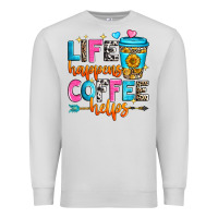 Dove Grey life happens coffee helps Premium Sweatshirt - Zillion Design Studio