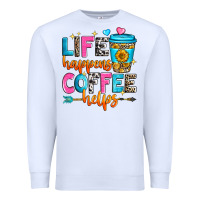 White life happens coffee helps Premium Sweatshirt - Zillion Design Studio