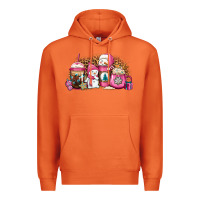 Carrot pink Christmas winter snowman coffee Premium Hoodie - Jasminsmagicworld
