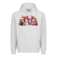 Pink Christmas Winter Snowman Coffee Premium Hoodie | Teevron