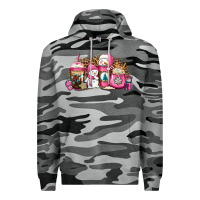 Slate Camo pink Christmas winter snowman coffee Premium Hoodie - Jasminsmagicworld