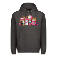Smoke pink Christmas winter snowman coffee Premium Hoodie - Jasminsmagicworld