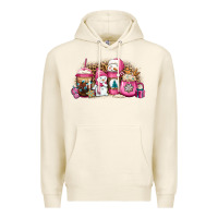 Tofu pink Christmas winter snowman coffee Premium Hoodie - Jasminsmagicworld