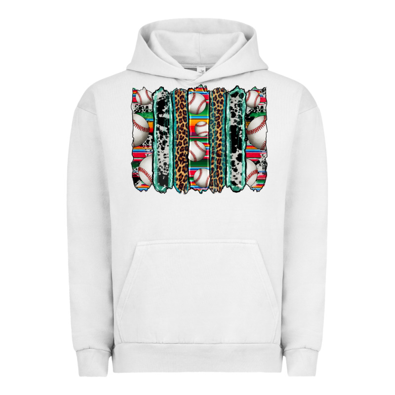 Baseball Serape Cowhide Turquoise Leopard Glitter  Brushstrokes Urban Hoodie by Artiststas | Teevron