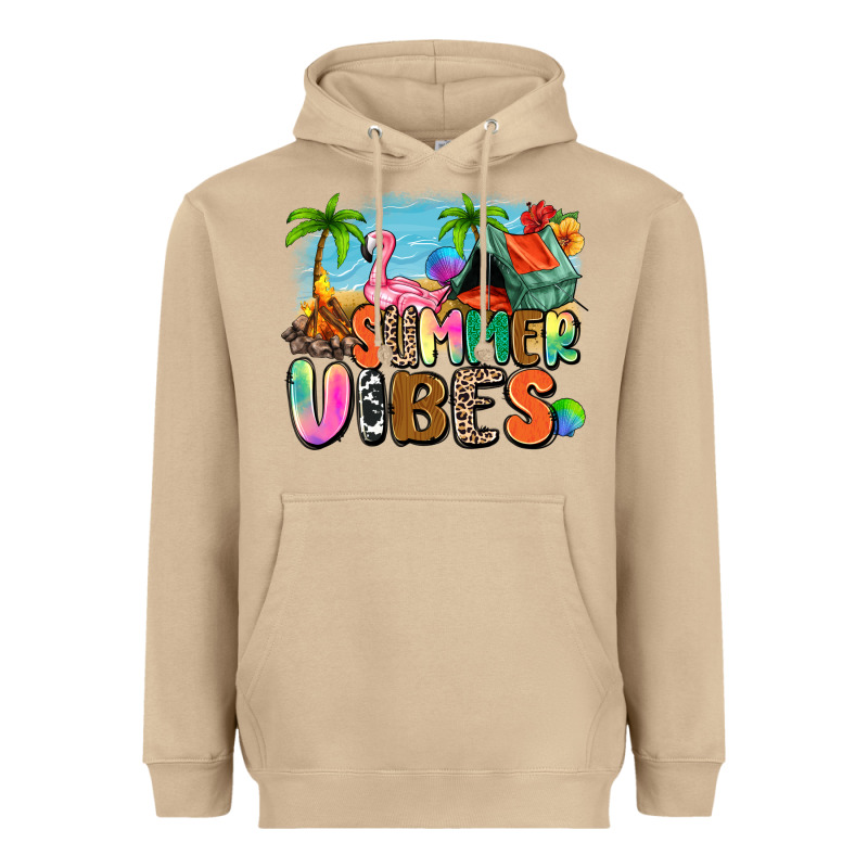 Summer Vibes Camp Heavyweight Hoodie by Zillion Design Studio | Teevron
