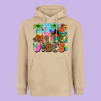 Summer Vibes Camp Heavyweight Hoodie Designed By Zillion Design Studio