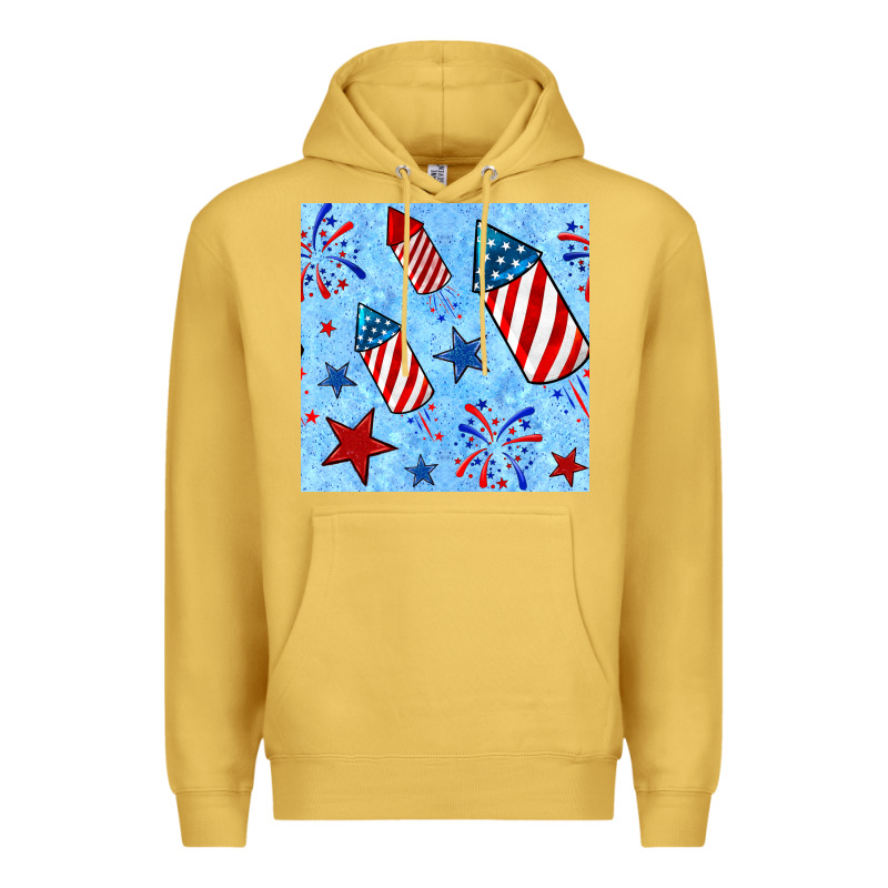 4th Of July Firecracker And Star Seamless  Pattern Premium Hoodie by BundleAndBundleShop | Teevron
