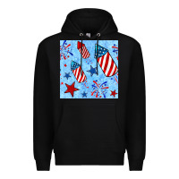 Black 4th of july firecracker and star seamless  pattern Premium Hoodie - BundleAndBundleShop