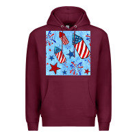 Burgundy 4th of july firecracker and star seamless  pattern Premium Hoodie - BundleAndBundleShop