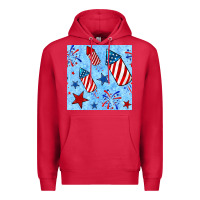 Cardinal 4th of july firecracker and star seamless  pattern Premium Hoodie - BundleAndBundleShop