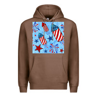 Chestnut 4th of july firecracker and star seamless  pattern Premium Hoodie - BundleAndBundleShop