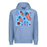Colony Blue 4th of july firecracker and star seamless  pattern Premium Hoodie - BundleAndBundleShop