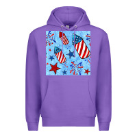Purple 4th of july firecracker and star seamless  pattern Premium Hoodie - BundleAndBundleShop