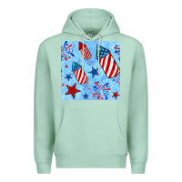 Seafoam 4th of july firecracker and star seamless  pattern Premium Hoodie - BundleAndBundleShop