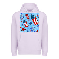 Lilac 4th of july firecracker and star seamless  pattern Premium Hoodie - BundleAndBundleShop