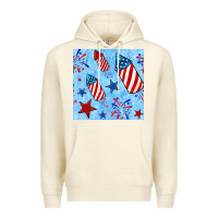 Sandshell 4th of july firecracker and star seamless  pattern Premium Hoodie - BundleAndBundleShop