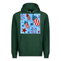 Sports Green 4th of july firecracker and star seamless  pattern Premium Hoodie - BundleAndBundleShop