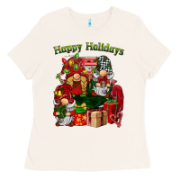 Bone happy holidays gnomes truck Ladies Tee - BarkalooDesign