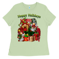 Matcha happy holidays gnomes truck Ladies Tee - BarkalooDesign