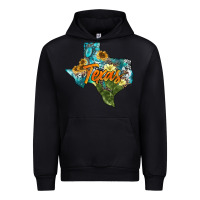 Black western texas map Urban Hoodie - AdoDesignShop