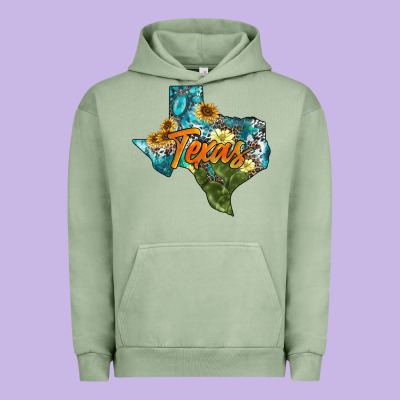 Western Texas Map Urban Hoodie Designed By Adodesignshop
