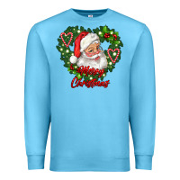 Ocean Blue merry christmas santa Premium Sweatshirt - RanaPortraitStore