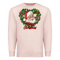 Pale Pink merry christmas santa Premium Sweatshirt - RanaPortraitStore