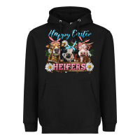 Black Happy Easter Heifers Heavyweight Hoodie - RanaPortraitStore