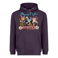 Plum Happy Easter Heifers Heavyweight Hoodie - RanaPortraitStore