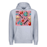 Heather Grey Teacher Seamless Pattern Premium Hoodie - BundleAndBundleShop