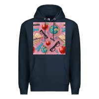 Navy Teacher Seamless Pattern Premium Hoodie - BundleAndBundleShop