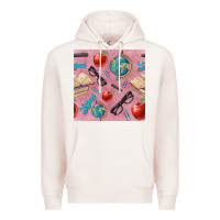 Pale Pink Teacher Seamless Pattern Premium Hoodie - BundleAndBundleShop