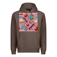 Coffee Teacher Seamless Pattern Premium Hoodie - BundleAndBundleShop