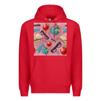 Red Teacher Seamless Pattern Premium Hoodie - BundleAndBundleShop