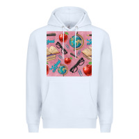 White Teacher Seamless Pattern Premium Hoodie - BundleAndBundleShop