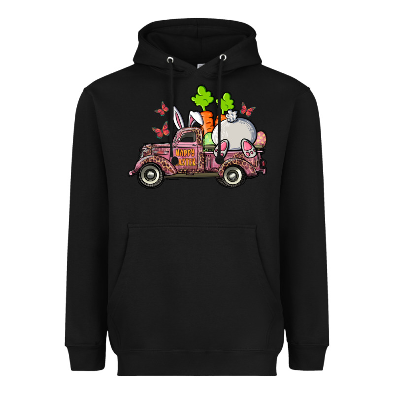 Happy Easter Pink Truck With Bunny Heavyweight Hoodie by RanaPortraitStore | Teevron