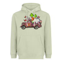 Matcha happy easter pink truck with bunny Heavyweight Hoodie - RanaPortraitStore